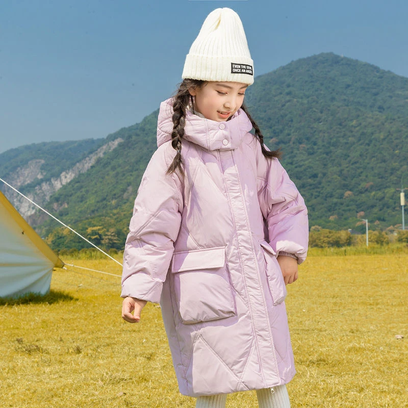 波司澄儿童羽绒服女童中长款2023新款韩版洋气冬季加厚保暖高品质