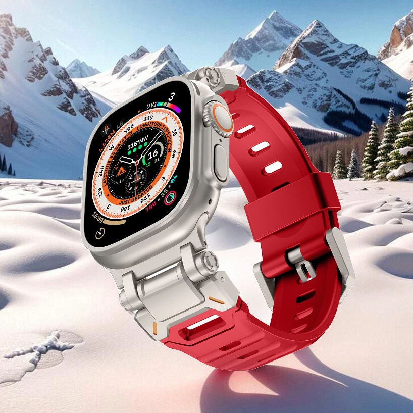 星图ultra49mm机械风氟橡胶苹果手表带金属不锈钢接口iwatch夜光