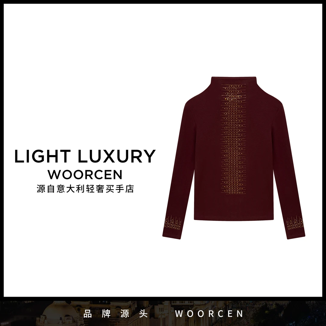 Li WOORCEN-F11068-新款自发热打底衫烫钻长袖时尚洋软糯亲肤上衣