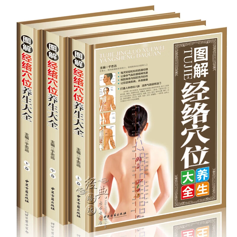 图解经络穴位养生大全彩图版全3册精装人体经络穴位图解中医养生