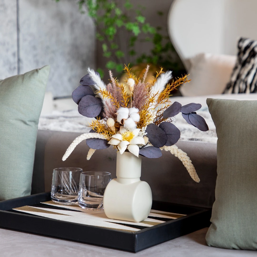 「素云」书房卧室儿童房奶油轻奢风家居装饰干花永生花装饰摆件