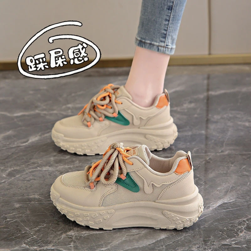 踩屎感女鞋百搭2024新款夏季老爹潮鞋防滑网面透气潮牌运动鞋女款