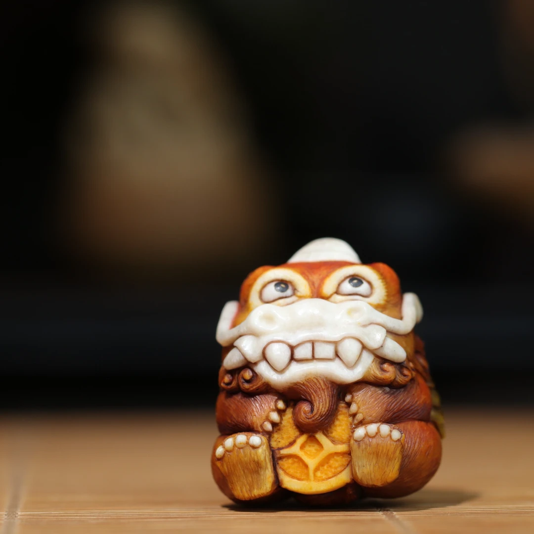 貔貅 根付作品 方颜雕刻 纯手工 手把件 摆件