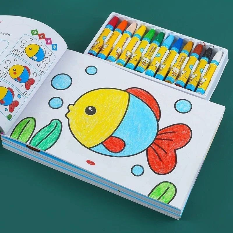幼儿园宝宝填色涂鸦画画书 儿童阶梯涂色本小孩绘画册3-4-5-6-7岁