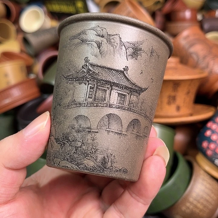 紫砂茶杯全手工紫砂主人杯
