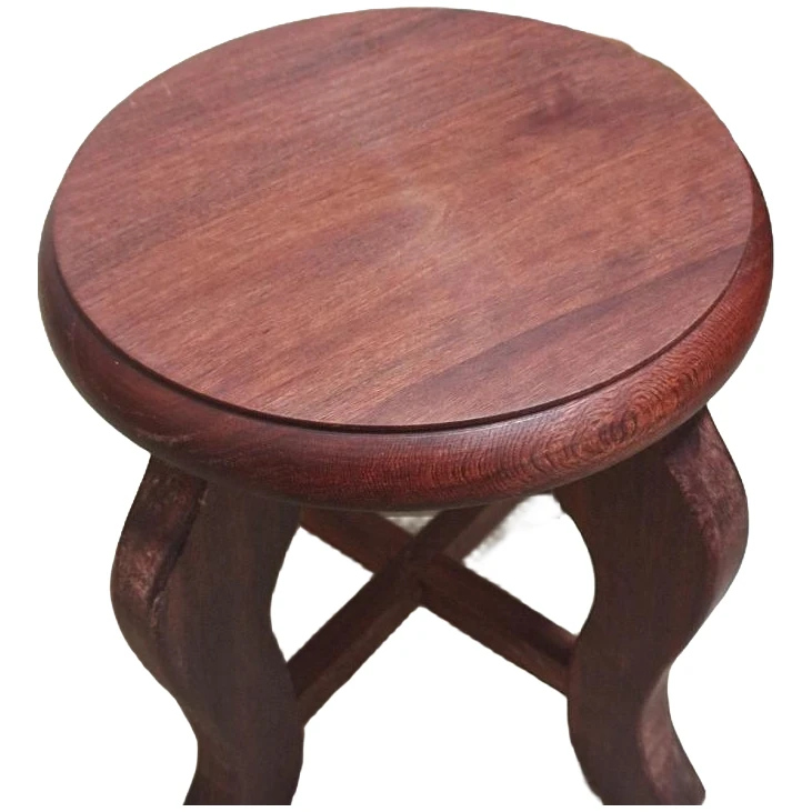 红果木中号圆凳不打蜡不刷漆，凳面直径24公分，凳高28公分鞋凳