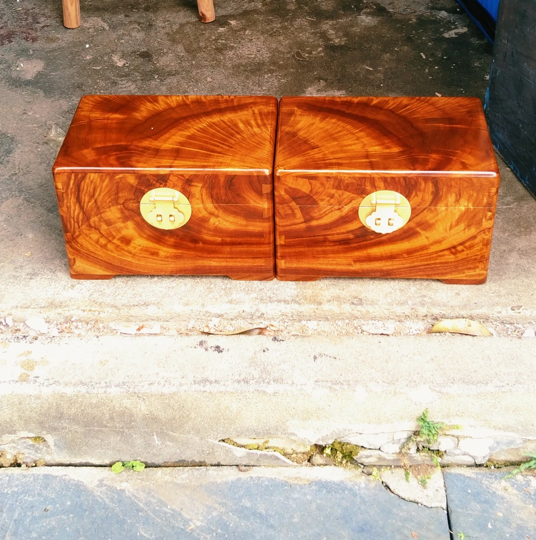 香樟木老树根对对首饰盒收纳盒（单个长30公分宽20公分高19公分）