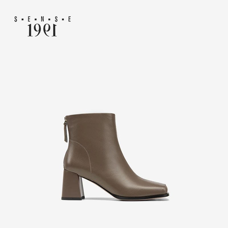 S·E·N·S·E 1991秋冬新款粗跟时尚高跟气质百搭切尔西靴A234-052
