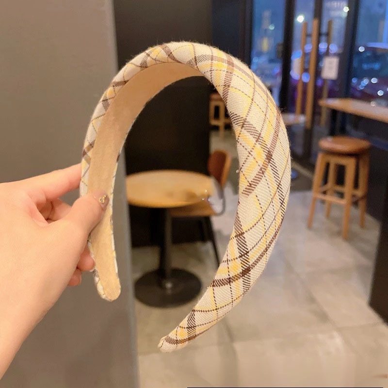 【丫头baby专属】甜美少女网格lbs简约鹅黄色发箍