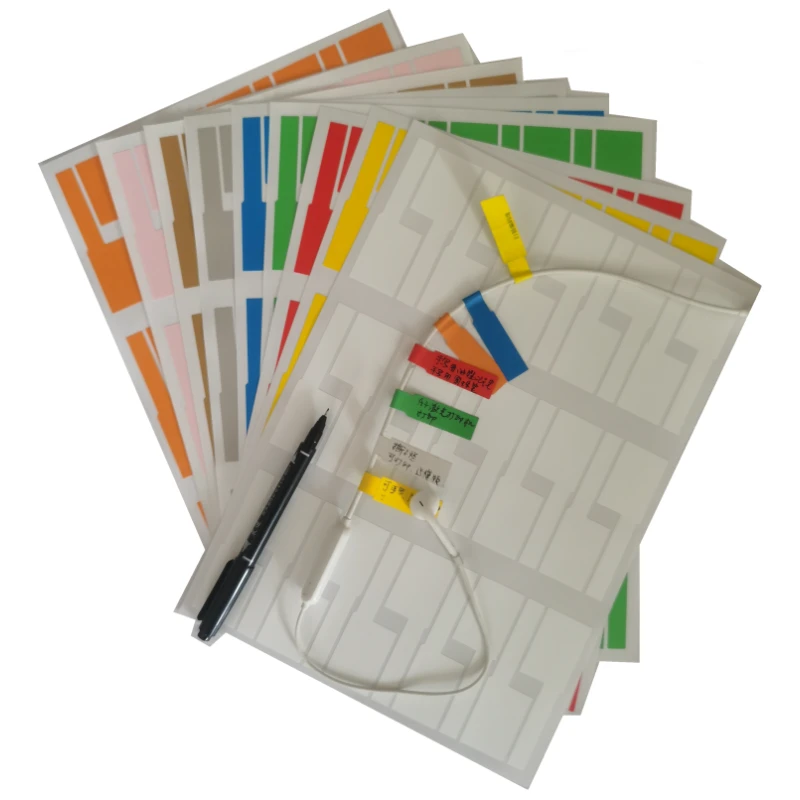 A4线缆网线标签彩色P型贴纸机房分类网络电源数据线防水手写标贴