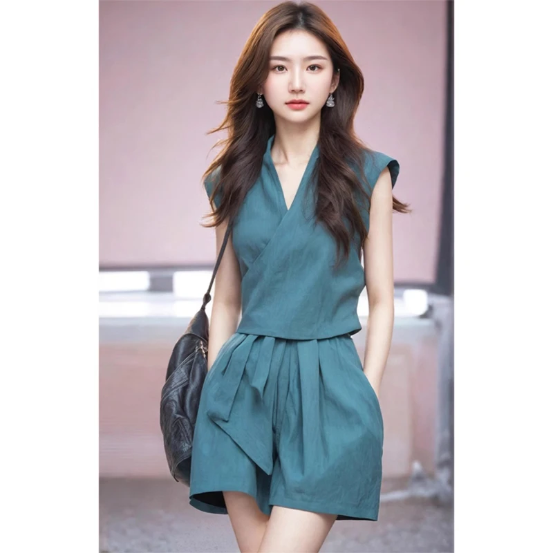 纯美背心女小众女神短裤两件套搭配一整套夏装轻熟小众不撞款2024