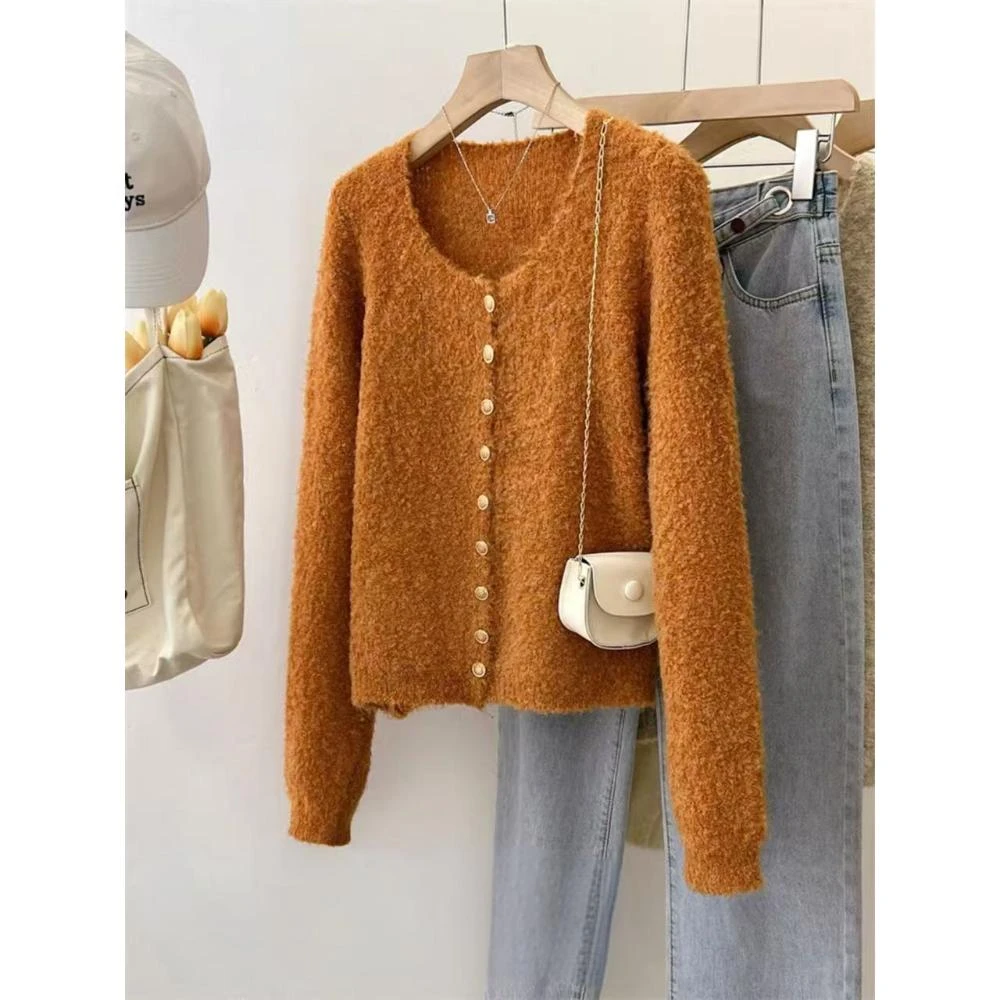 韩系慵懒风软糯内搭复开衫设计感温柔外套女Z00684