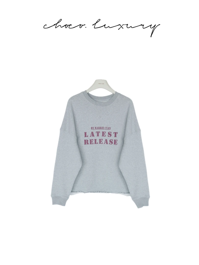 CHOCO【慵懒宣言】字母印图设计感长袖卫衣 C962