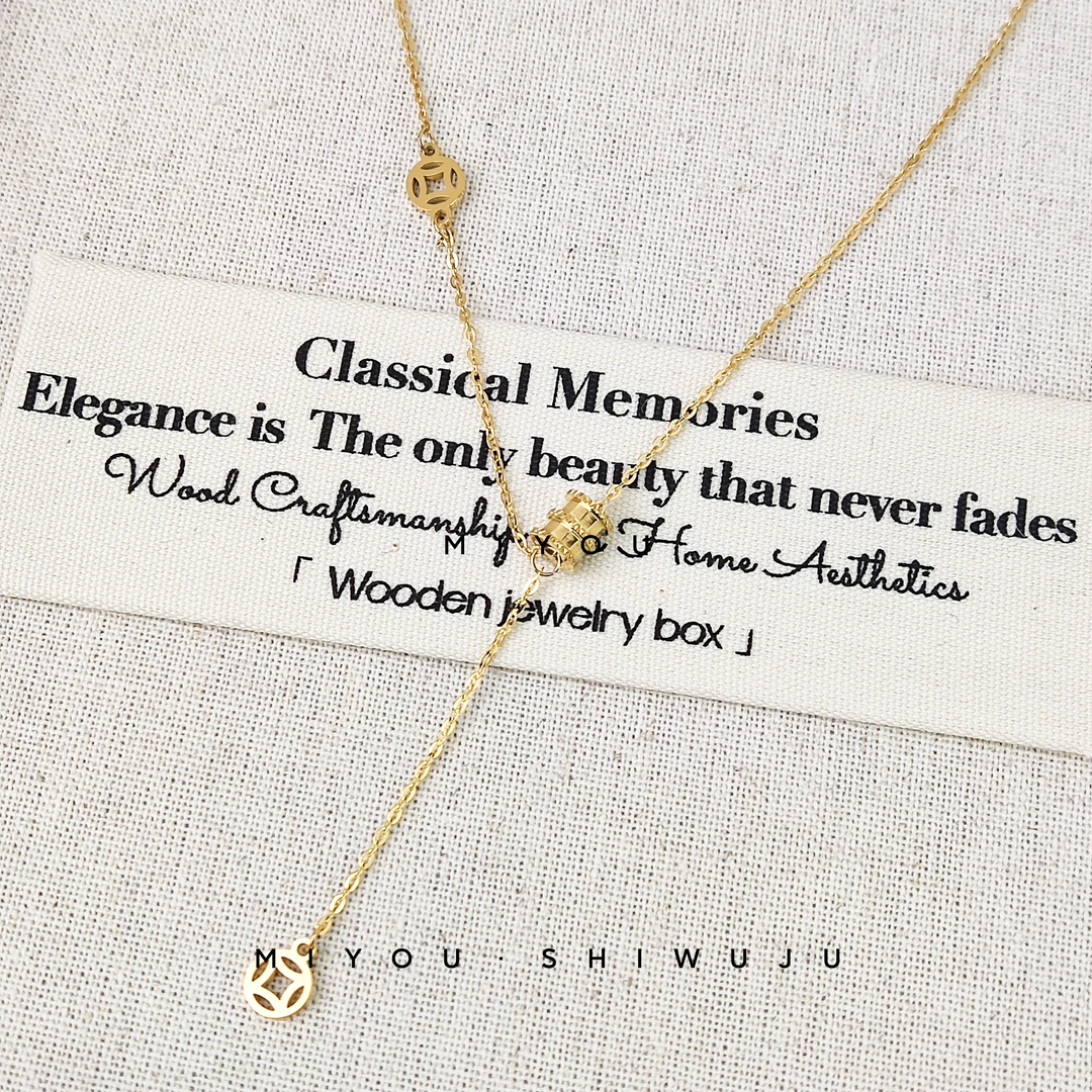 钛钢项链 【金色小蛮腰】气质轻奢时尚百搭小众简约复古精致镶嵌