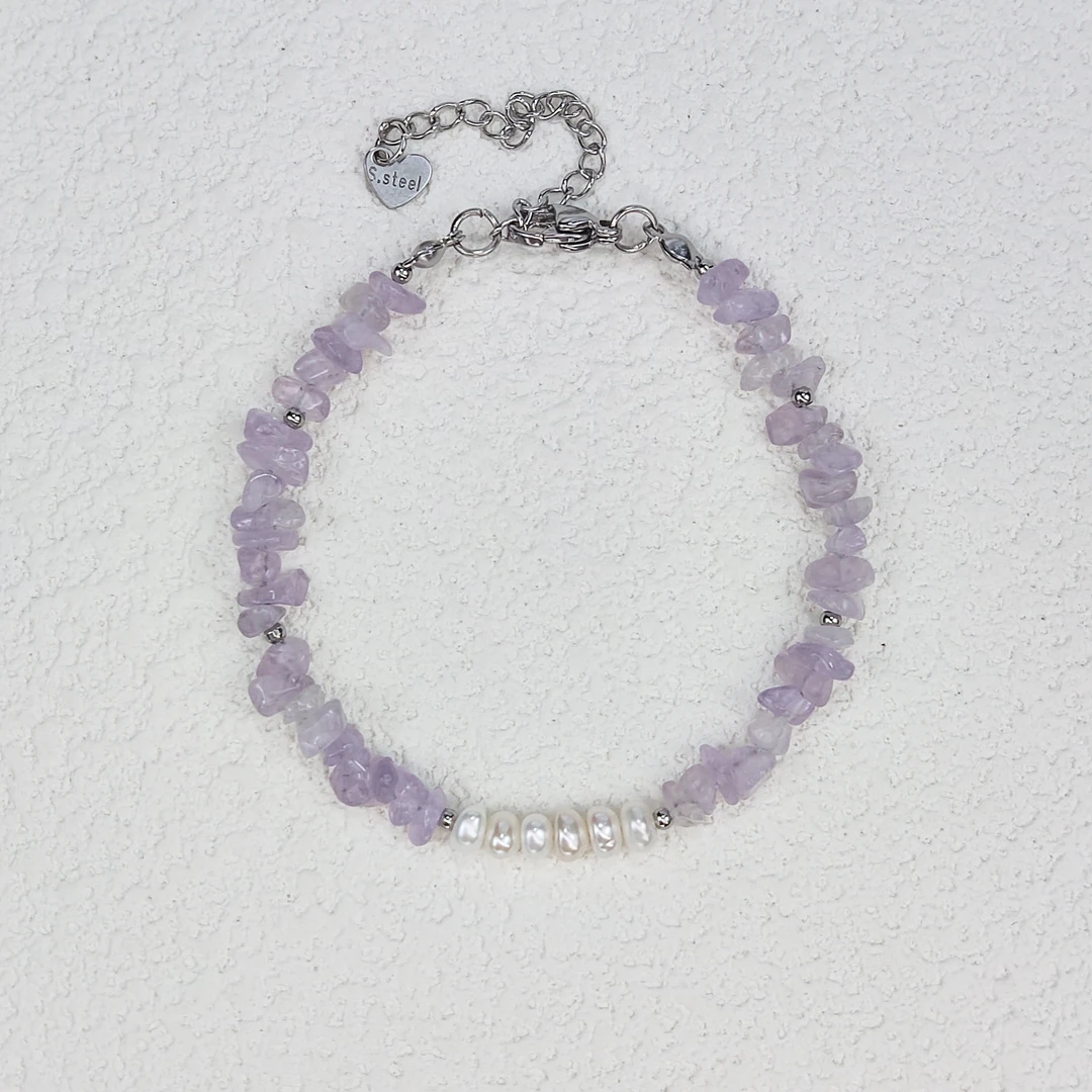 【紫嫣】原创设计手链淡水珍珠水晶手工气质轻奢时尚百搭小众