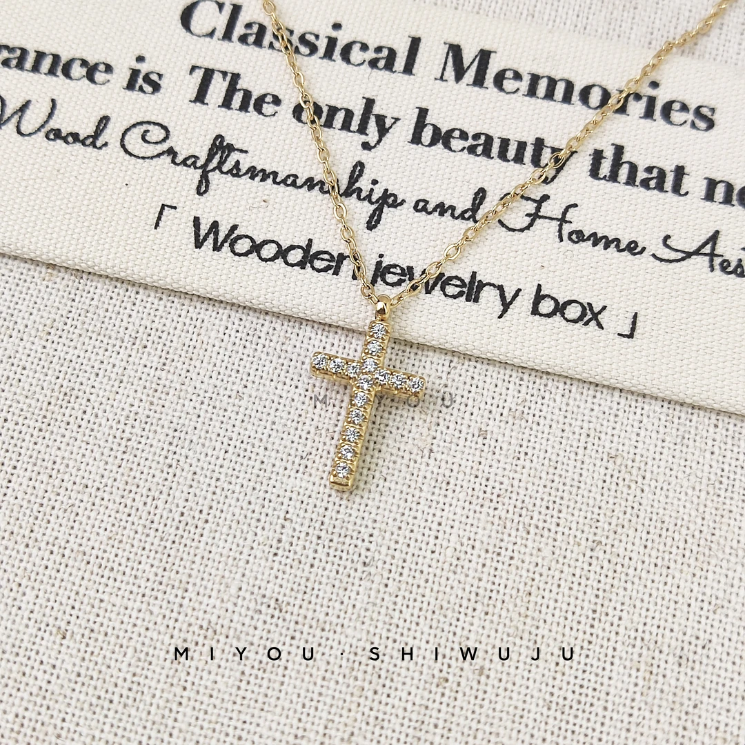 钛钢项链 【十字项链】镶钻时尚小众简约个性百搭