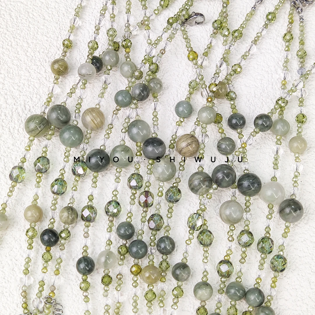 钛钢手链 【绿锦鲤手链】原创设计绿色手作纯手工锦鲤古风