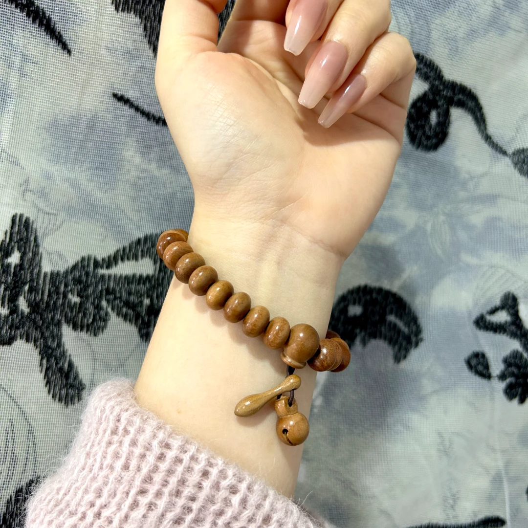 非金属木质手链 桃木手串小木鱼手工古风新中式单圈百搭