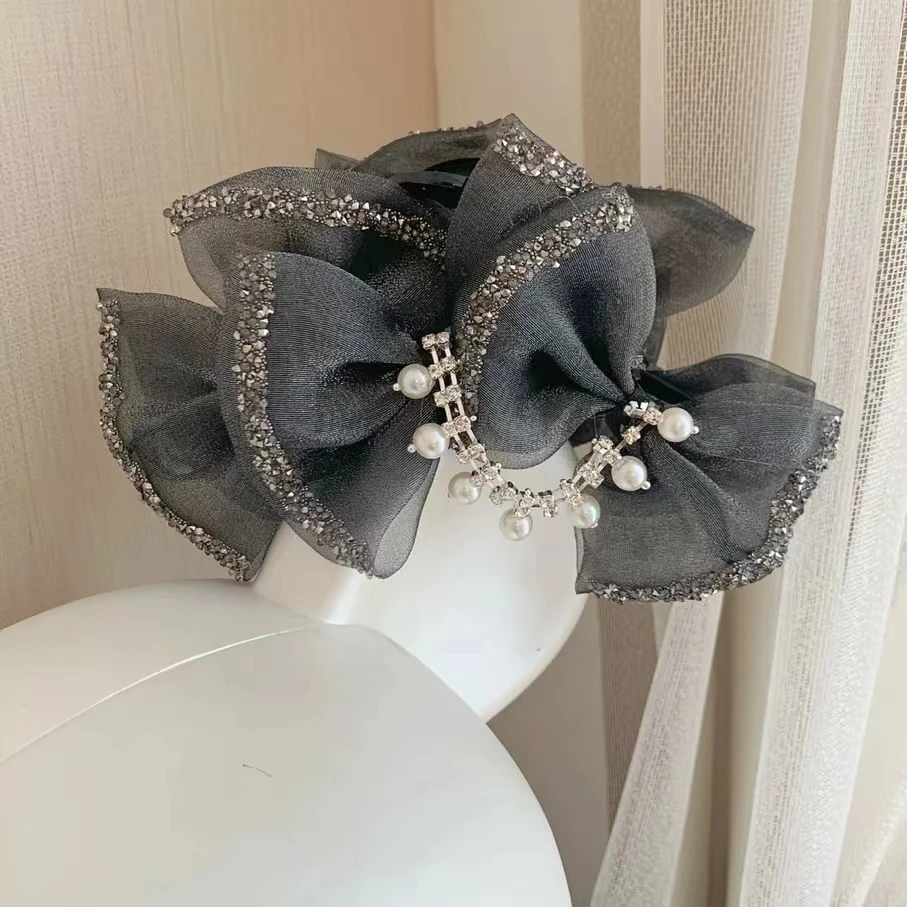 梓圆【飞舞】A726蝴蝶结小香风发夹公主夹后脑勺鲨鱼夹时尚气质百搭