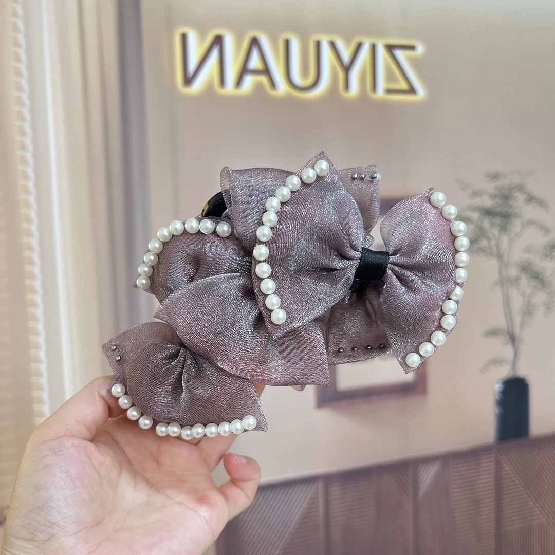 梓圆【法式蝴蝶结】A722时尚轻奢蝴蝶结鲨鱼夹公主头发夹气质百搭