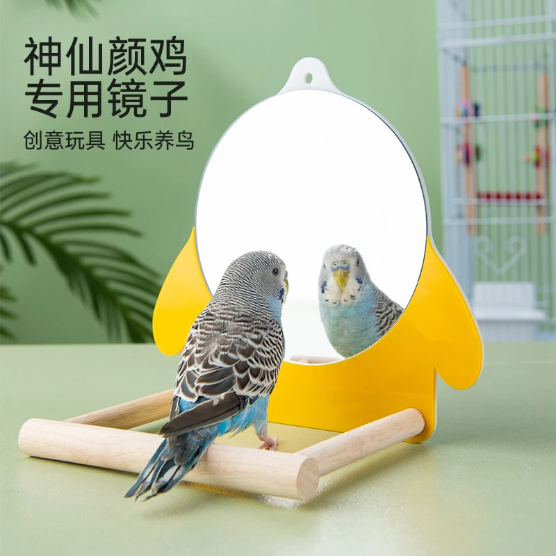 酷克宠物鹦鹉镜子玩具牡丹虎皮玄凤专用站架鸟笼解闷悬挂架子解压