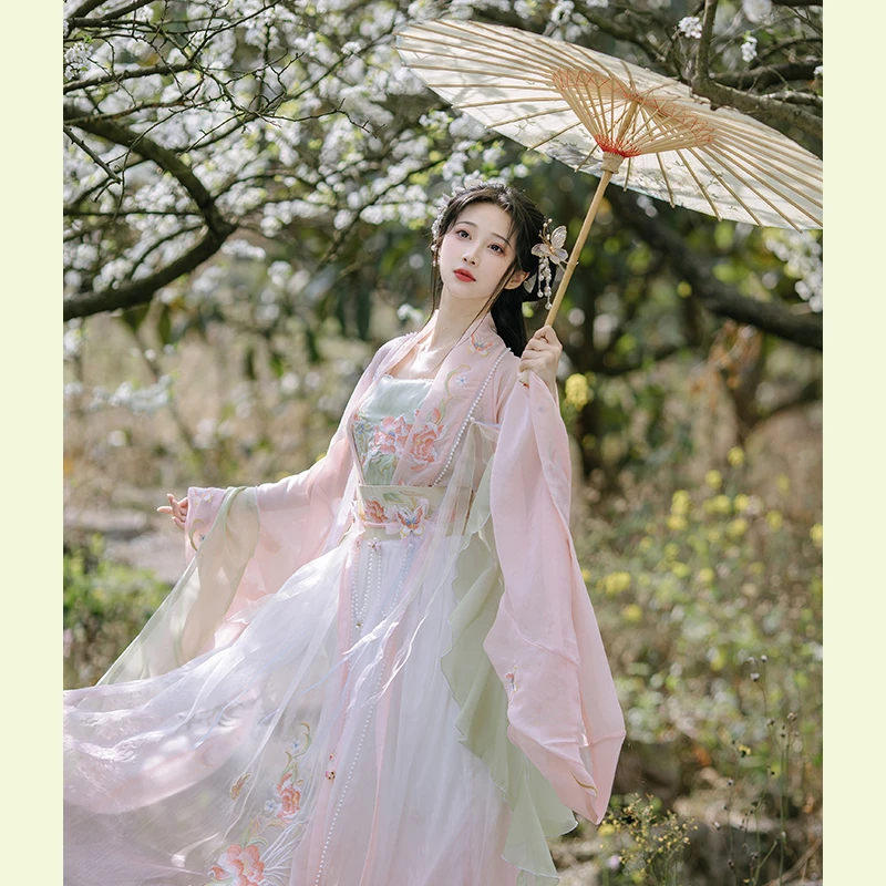 汉恋依原创魏晋南北朝大袖衫超仙全套刺绣汉服齐腰仙气夏季春夏
