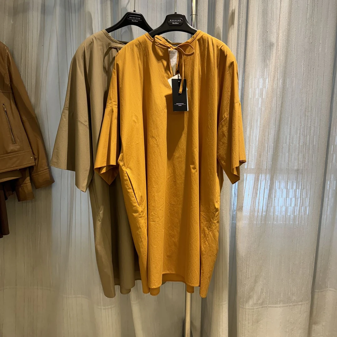 全新未使用  Maxmara CARO 纯色宽松衬衫裙