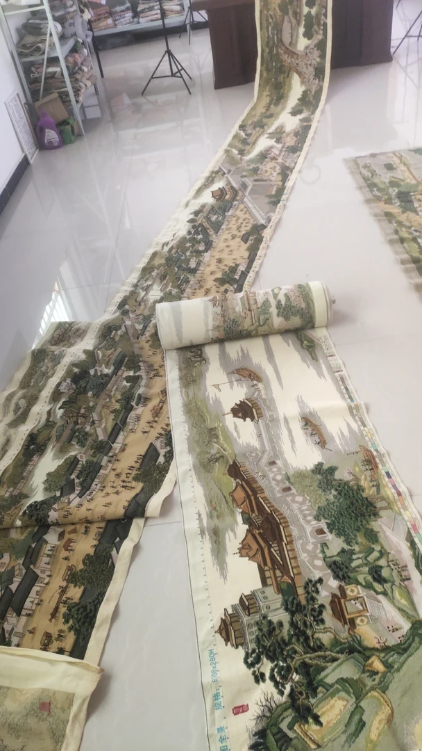 纯手工十字绣成品22米清明上河图