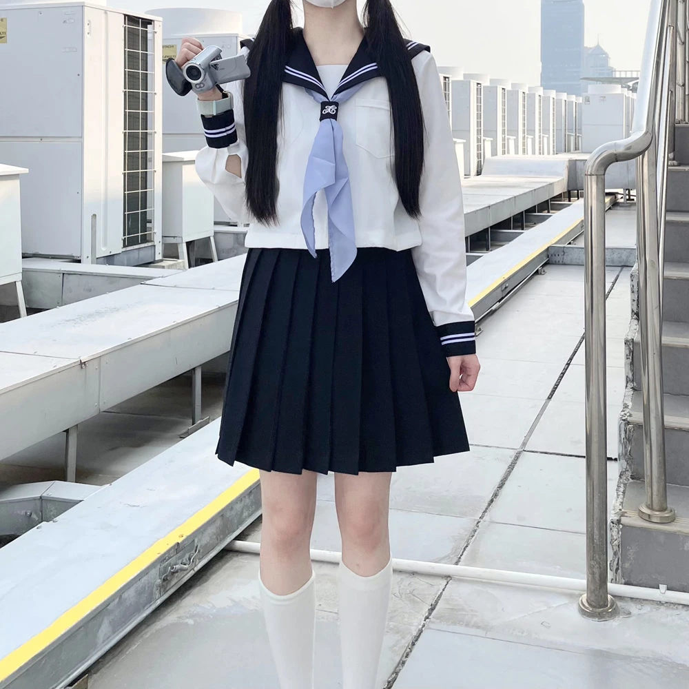 【神北JK】正统jk制服基础款白二本黑三本学院风中间服水手服套装