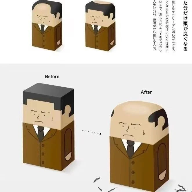 光大叔橡皮ins创意卡通恶搞社畜小学生考试橡皮擦无痕美术文具