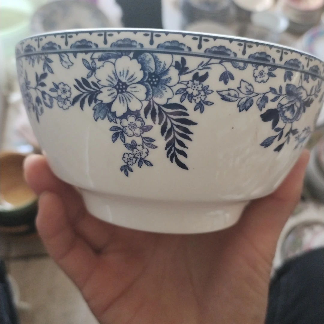 德文郡青花面碗！两个