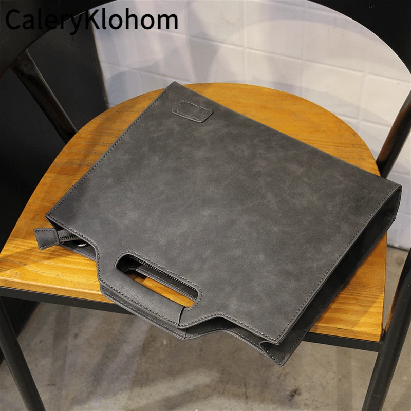CALERY KLOHOM商务手提包真皮男士单肩包手拿包斜挎包简约公文包