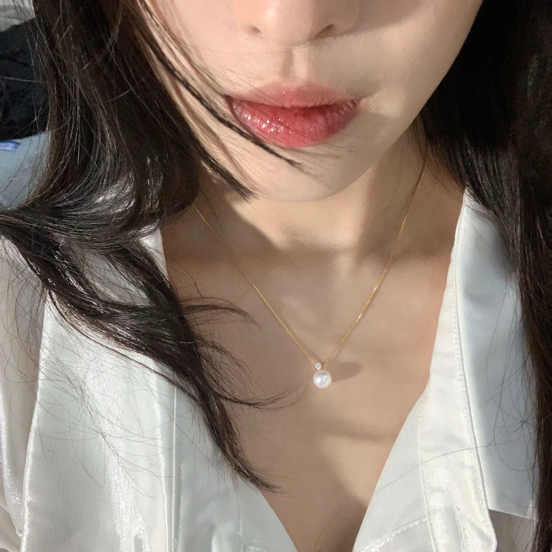 长乐 18K金王妃吊坠金色时尚百搭气质强光职场日常简约轻奢精致