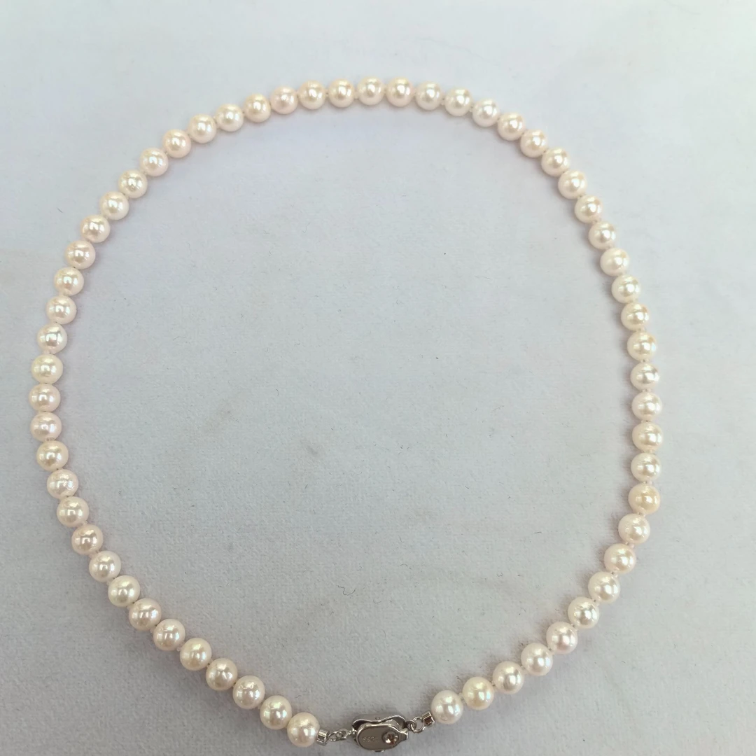 HX106海水AKOYA珍珠项链6-7MMS925银扣气质时尚简约经典百搭仙女