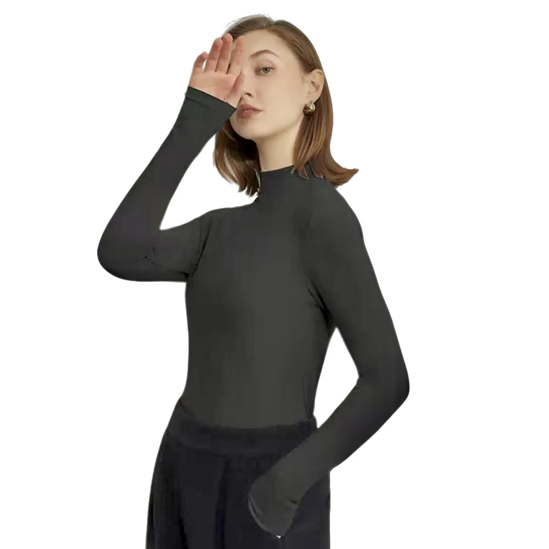 【半高领】蚕丝蛋白润肤衣女士秋冬打底衫时尚长袖百搭保暖套头纯色
