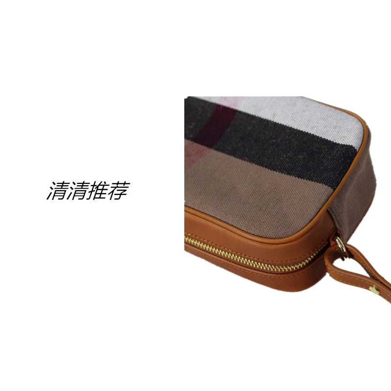 清清推荐~麻配头层牛皮单肩包相机包简约