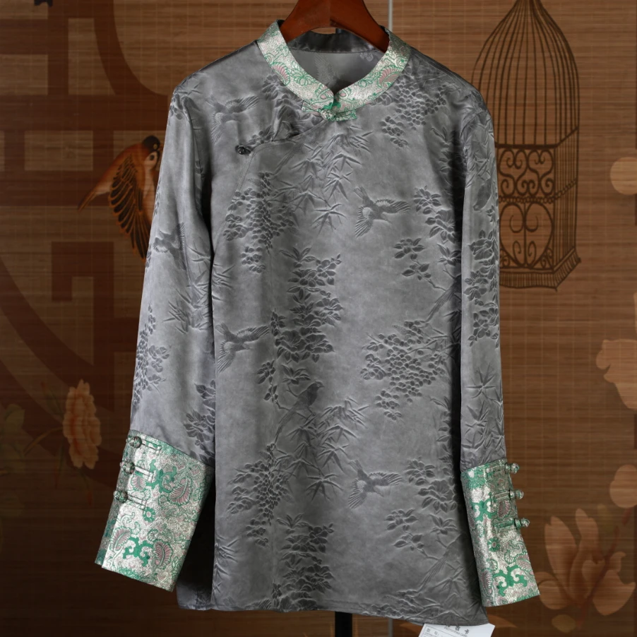 芹 新中式 喜鹊登梅衬衫 24083