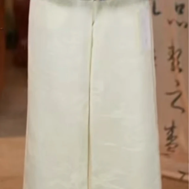 君   新中式风白色 桑蚕丝羊毛休闲裤 23013-3 L