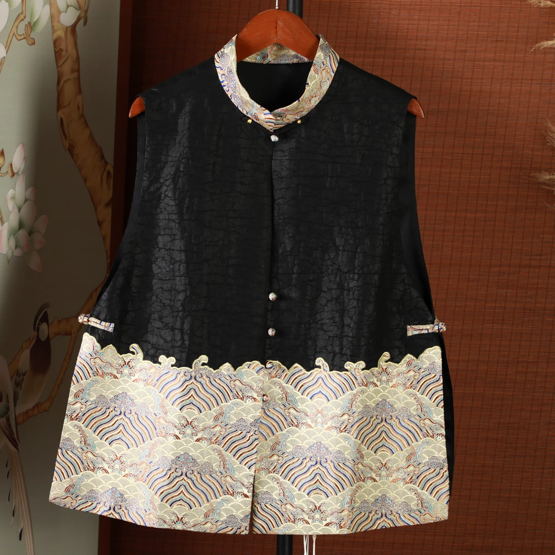 芹  新中式风 马甲 马夹 24619 黑色