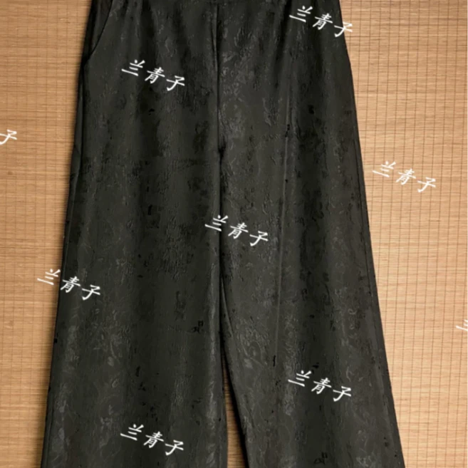 君 新中式风桑蚕丝 黑色棉裤 23218 L