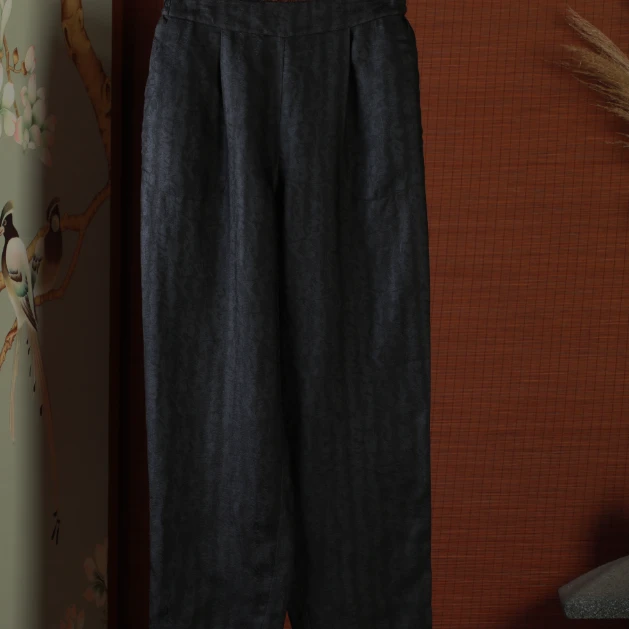 陈 新中式国风裤子2422173黑色