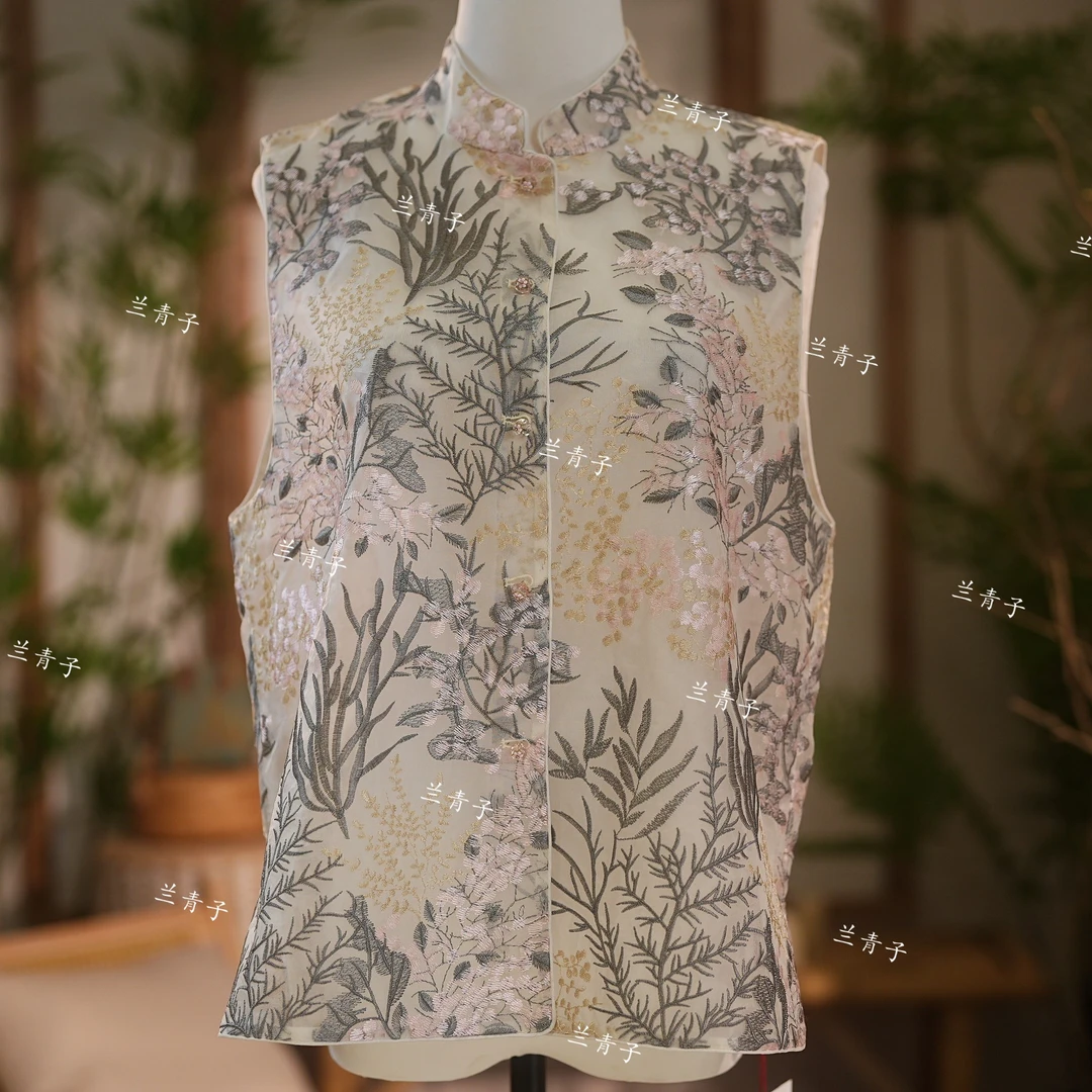娟  新中式重工刺绣桑蚕丝 马甲  5524