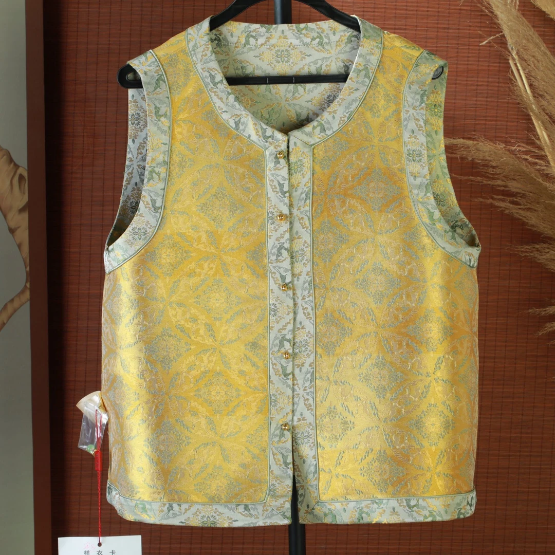 华 新中式风 金丝奔鹿纹马甲 L 300124