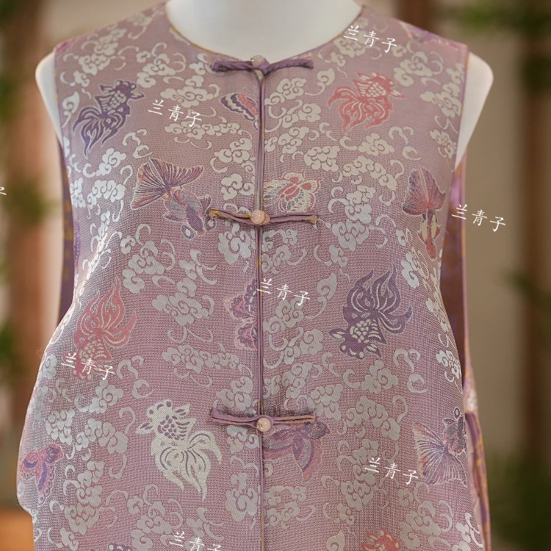 君 新中式风 桑蚕丝 粉色蝴蝶马甲 212724 L