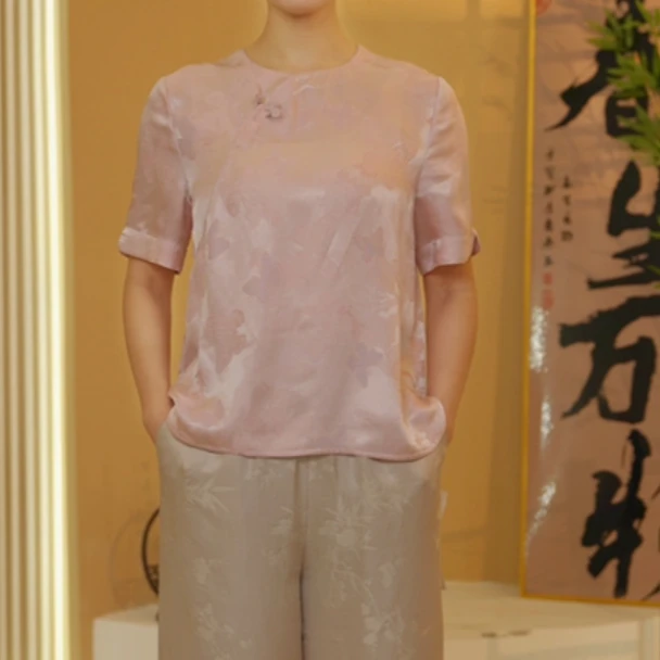 君   新中式 桑蚕丝 短袖 24061