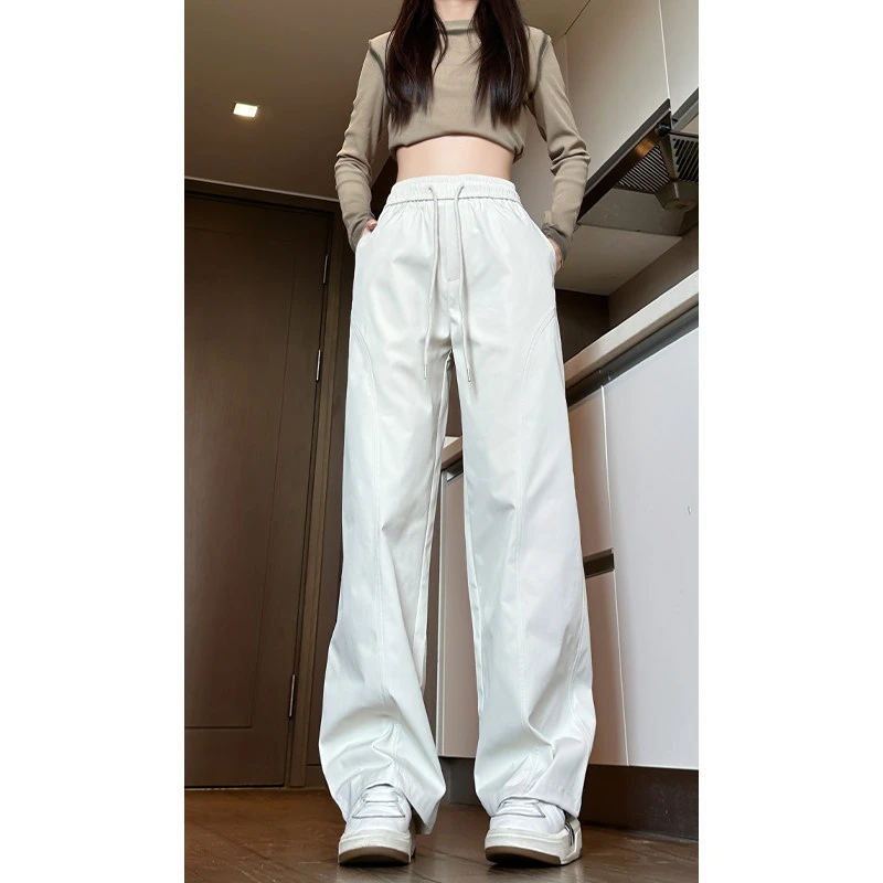 美式工装斜切休闲裤男春秋季高街潮牌设计感长裤宽松直筒微喇裤子