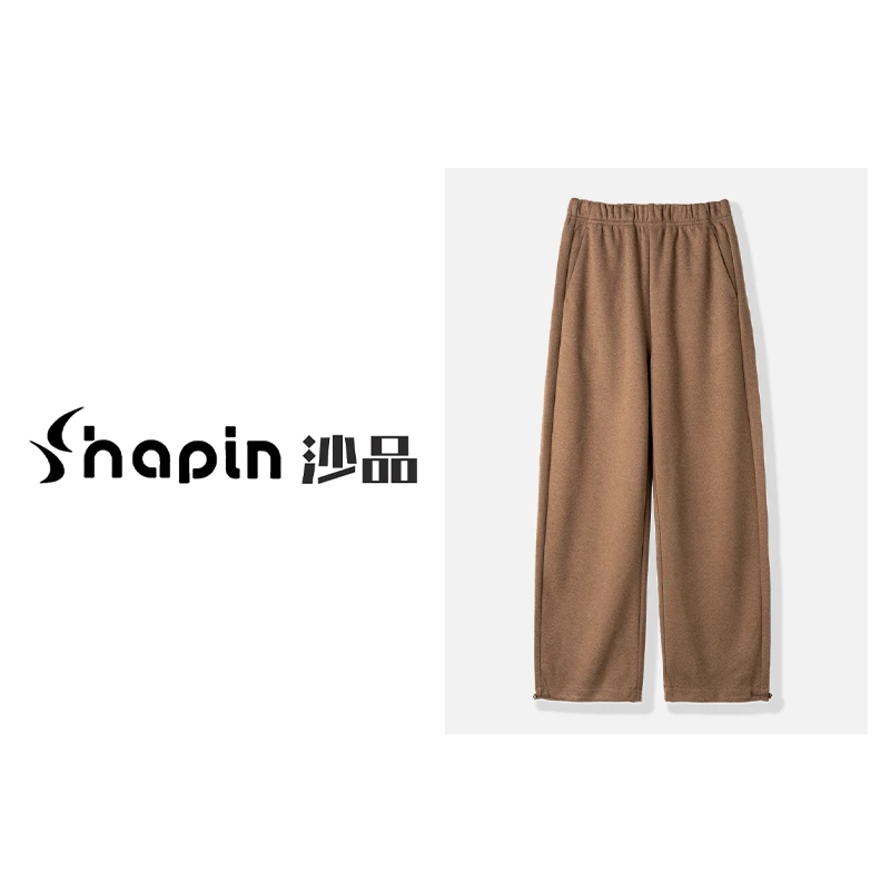 厚款时尚纯色弯刀肥腿裤秋冬保暖简约通勤阔腿裤女FMD240258