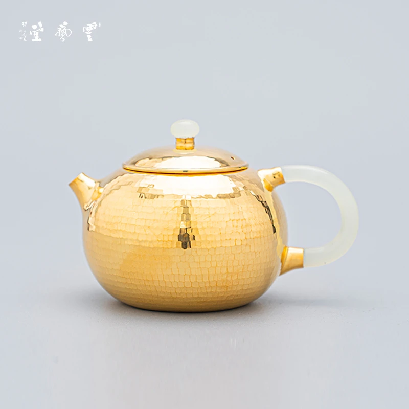 云艺堂足银999泡茶壶纯手工一张打功夫茶家用西施银壶茶具160ml