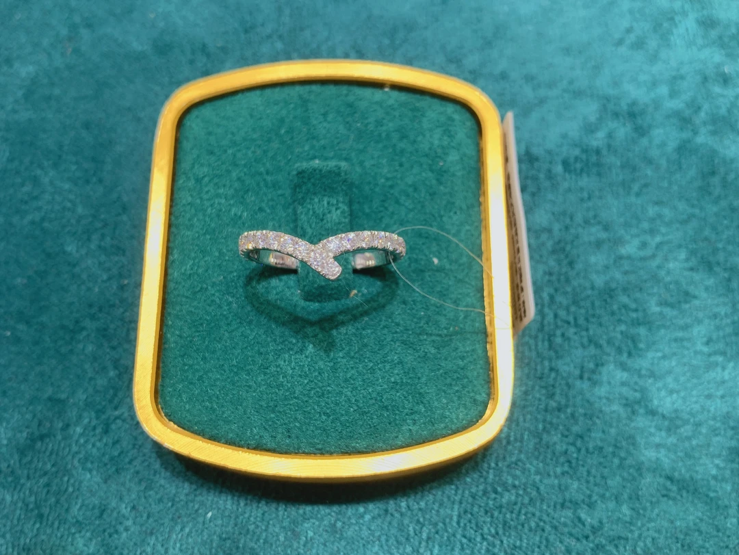 人字拖戒指 铂金PT950 叠戴单带时尚款