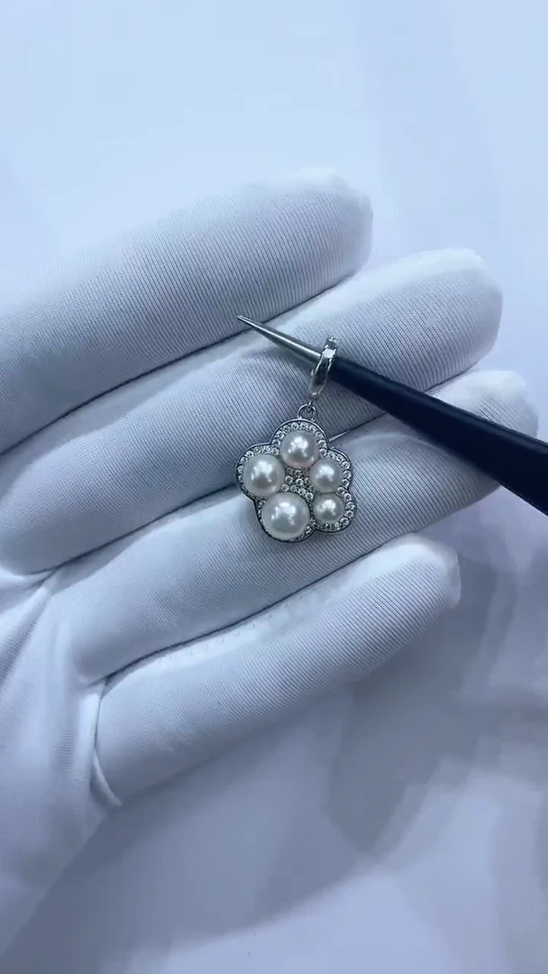 【闪购商品】海水珍珠吊坠(不含链)银S925镶嵌海水akoya吊坠